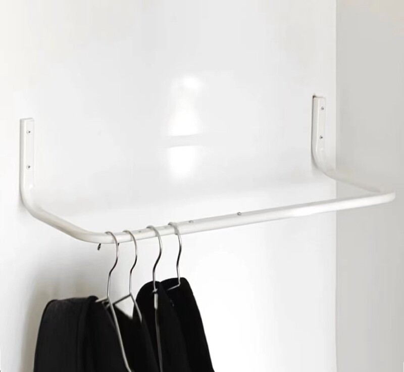 Mullig Wall-Mounted Clothes Rack, Adjustable, Simple Storage, Clothes Hanger, Wall-Mounted, Screws Not Included, Ikea