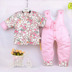 Bộ đồ hai dây mùa thu cho bé sơ sinh và áo sơ mi cotton cho bé sơ sinh nam và nữ ra ngoài áo khoác + yếm quần áo em bé Phù hợp với trẻ em