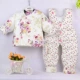Bộ đồ hai dây mùa thu cho bé sơ sinh và áo sơ mi cotton cho bé sơ sinh nam và nữ ra ngoài áo khoác + yếm thời trang bé gái