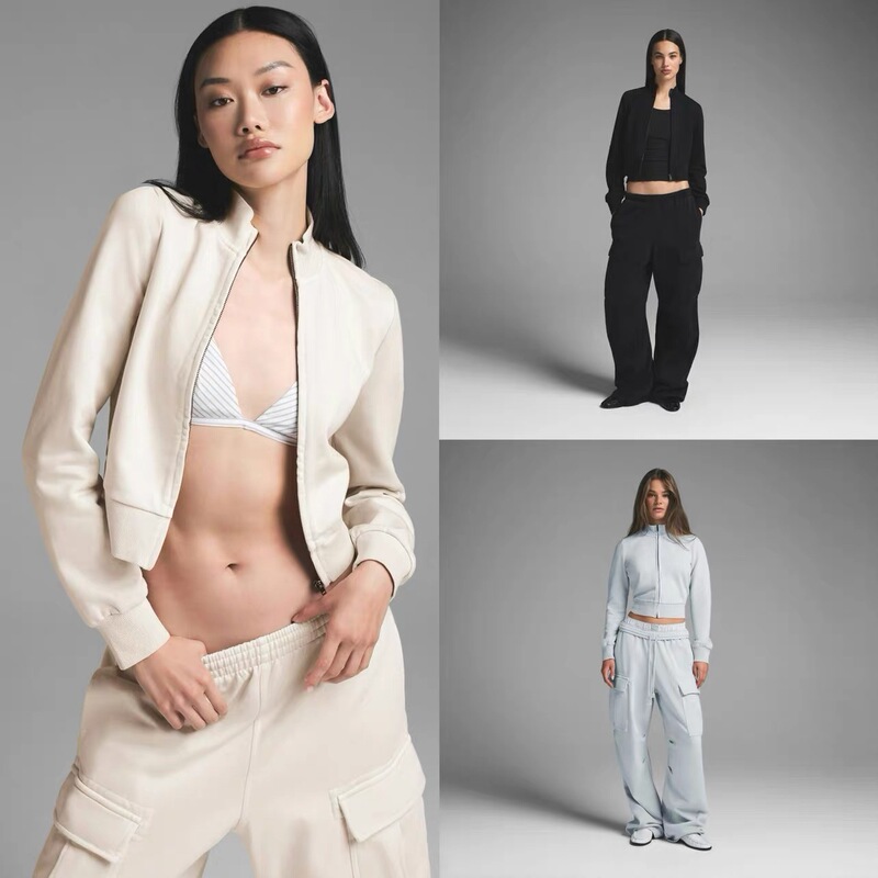 No Returns or Exchanges Skims Boyfriend Fleece Track Jacket Slim Fit Jacket/Loose Pants