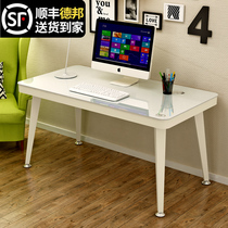 Computer desk desktop home simple tempered glass desk Nordic writing desk simple learning desk desk