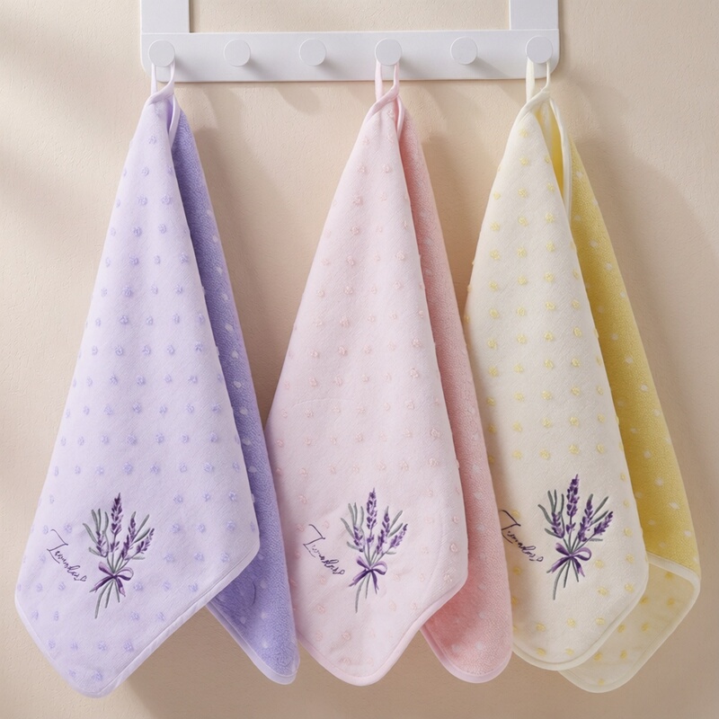 Class a Jinhao Yishijia Pure Cotton Hanging Rope Large Towel Household Face Towel Untwisted Cut Velvet Soft Lavender Series