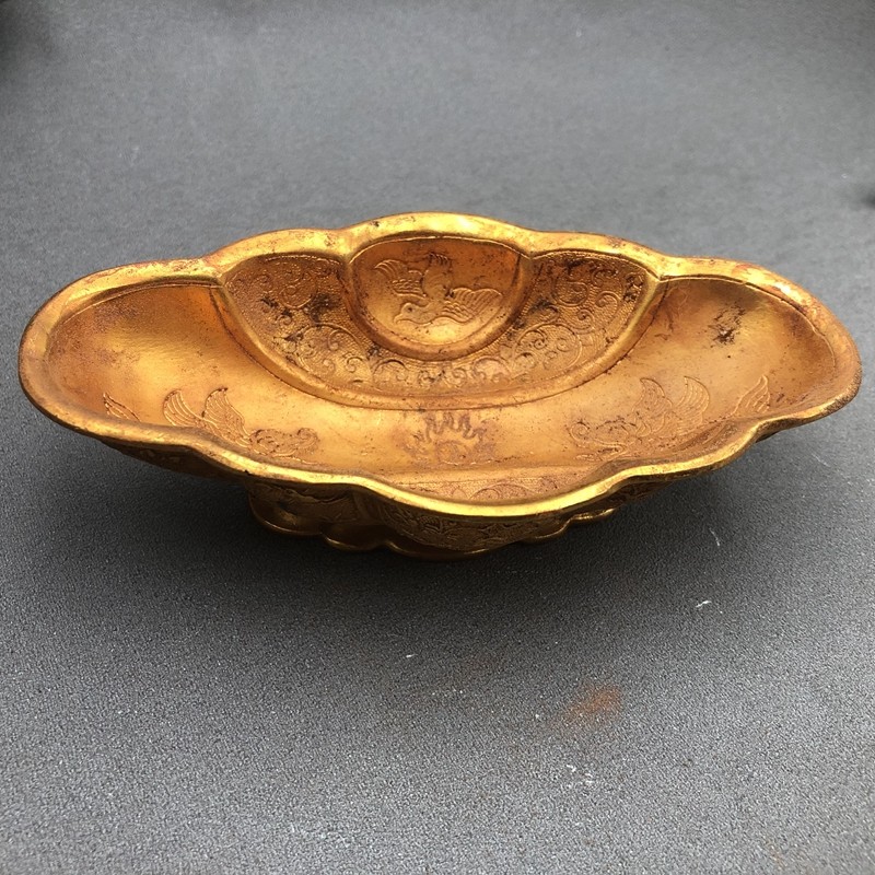 Copper and gold plate pen wash by hand to create a home swing decoration treasured Tang Dynasty Golden Pen Washing and Qing Palace Ancient Play Pick