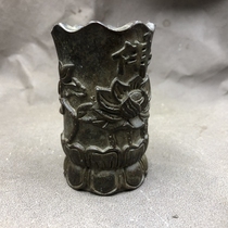 Antiques and miscellaneous items lotus incense burner pen holder ashtray small home furnishings copperware alloy materials