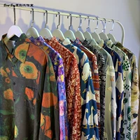 Ретро рубашка, 80 года, французский стиль, оверсайз