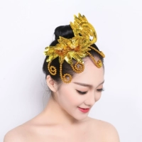 Изумрудный зеленый золотой феникс раковина цветок