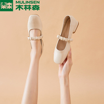 Mullinson rough and workplace commuter single shoes 2021 Spring and Autumn new small leather shoes womens shoes evening shoes Mary Jane shoes