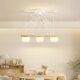 Restaurant Lamp, Shaking Head Fan Lamp, Long Eye Protection, Simple Cream Style Cotton Bird Bar, Solid Wood Dining Table Chandelier