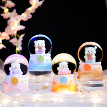 New Cute Bear Gacha Machine Crystal Ball Ornament Children’s Room Night Light Ornament Direct Sales