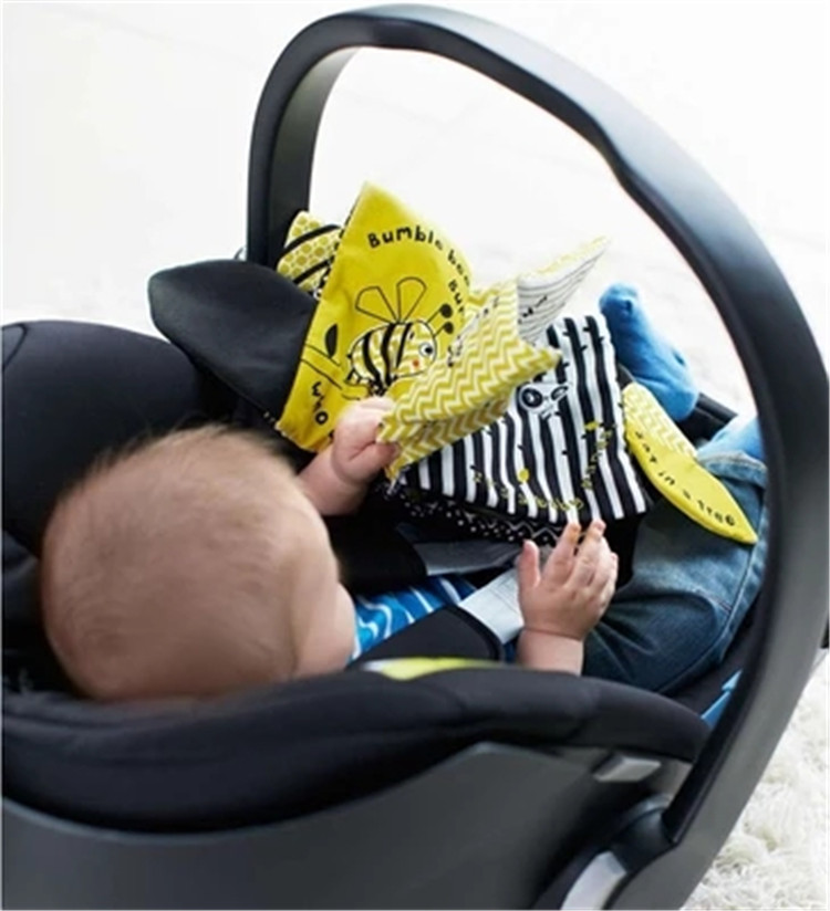 Doumo baby enlightenment cognitive newborn black and white vision stereo multi-dimensional organ English book loudspeak paper safety mirror