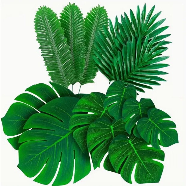 Hawaiian Jungle Beach Theme Party Decoration Set Tropical Palm Leaves Monstera Leaves Wedding Table Decoration