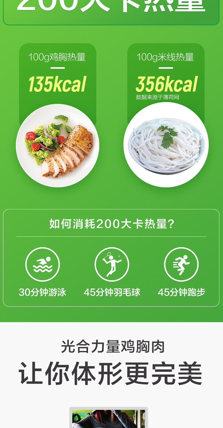 光合力量 健身减肥鸡胸肉 嫩蒸不柴 100g*5袋 图7