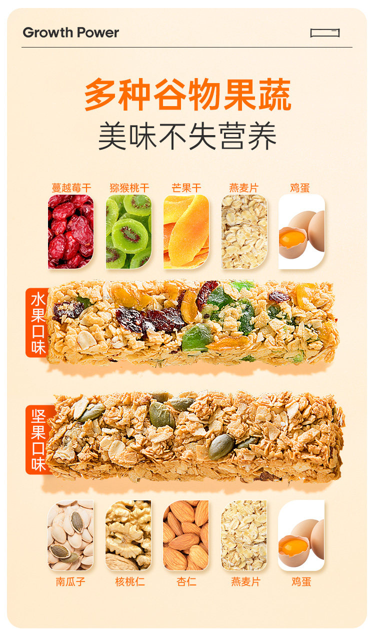 光合力量 坚果蛋白棒饼干代餐棒210g 图4