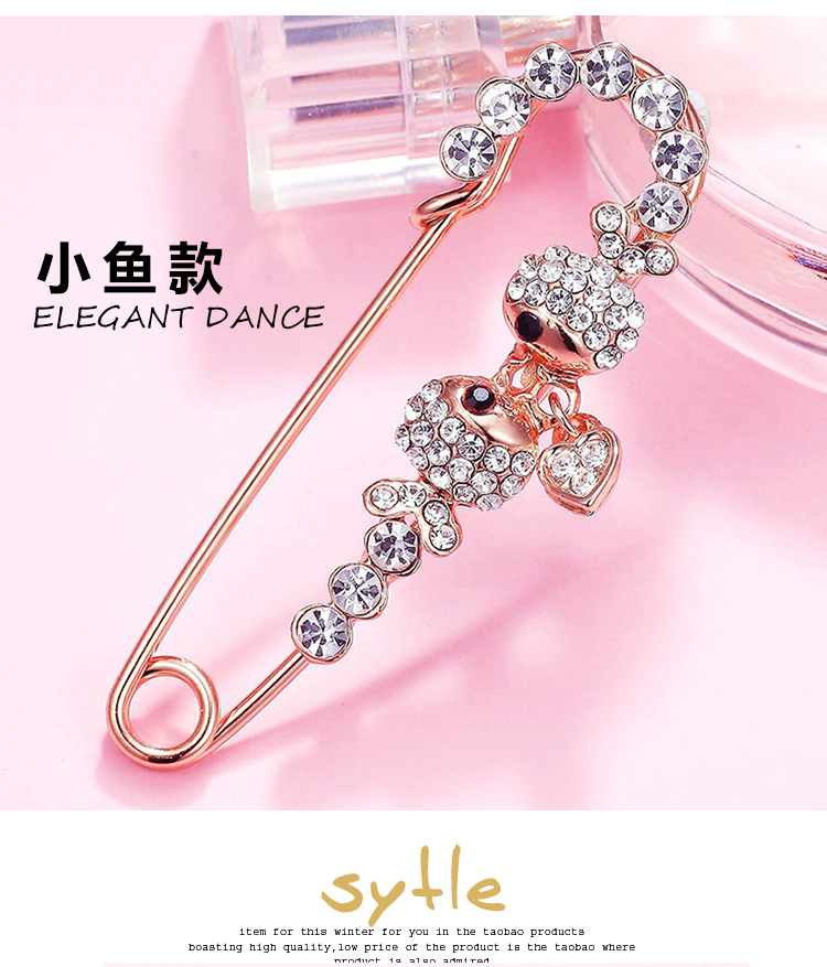 Cá nhỏ trâm cài pin Hàn Quốc cố định áo len phù hợp với quần áo áo khoác cardigan áo nịt ngực nữ có khóa cài áo cao cấp
