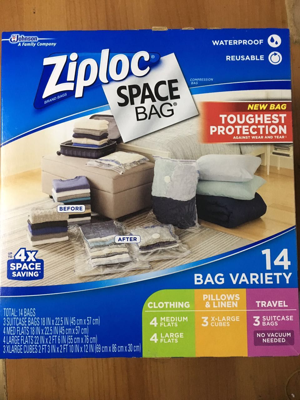 Ziploc Milano Vacuum Compression Bag Cashier Bag Multi Spec 14 Pieces 4 Times Containing Space _C707373