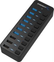 Sabrent HB-B7C3 60W 10-Port USB 3 0 Hub Includes 3 Smart Cha