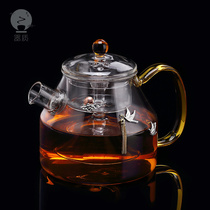 Pure handmade glass kettle heat-resistant high temperature filter heat-resistant large-capacity silver-inlaid steamed tea cooker electric pottery stove household
