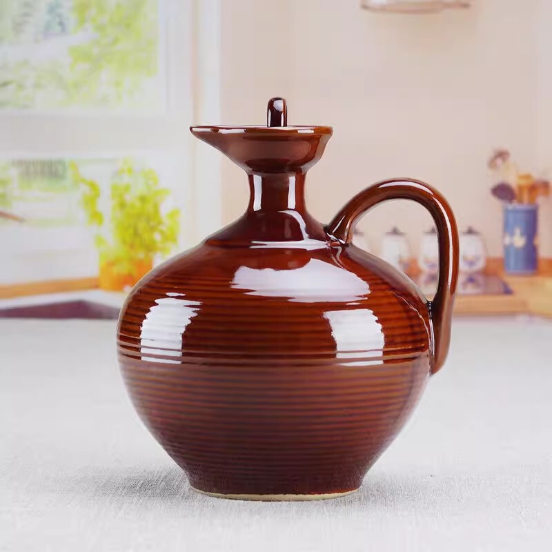 Small Wine Pot, Ceramic Clay Jar for Soaking Liquor, Household White Wine Antique-Style Bulk Sealed Classical Chinese Tavern Old-Fashioned