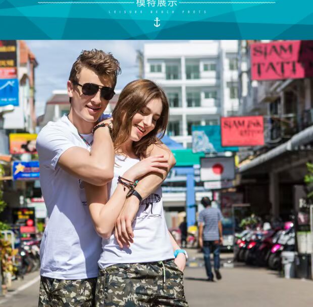 Gailang Suối nước nóng cặp vợ chồng quần trẻ em cha con khô nhanh chóng rộng kích thước lớn Đàn hồi ngụy trang nữ quần bãi biển trẻ em - Quần bãi biển 	quần dài đi biển	