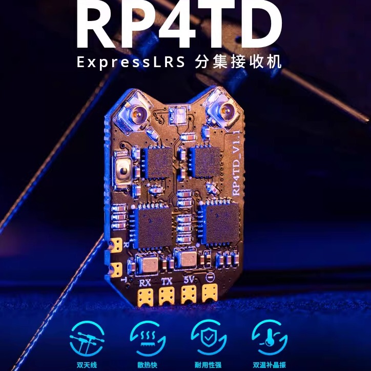 Expresslrs 2.4Ghz True Diversity Dual-Channel Anti-Interference Receiver/Radiomaster Rp4Td