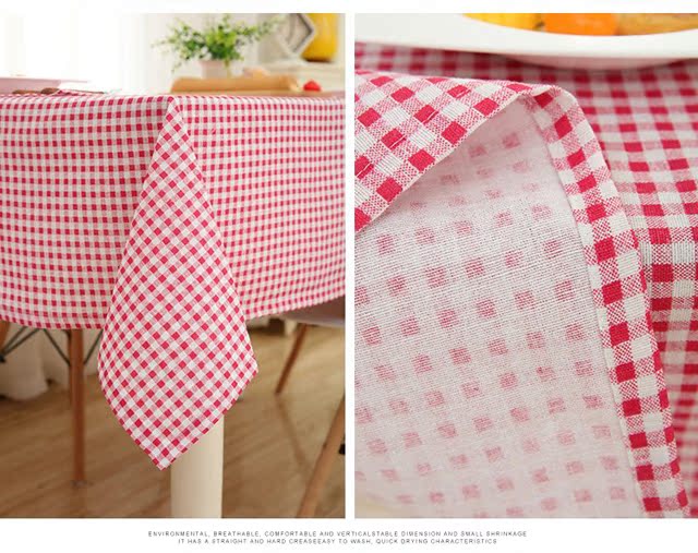 Cô gái Trái tim Ký túc xá Bàn Kẻ sọc Khăn trải bàn Vải Cotton Nhỏ Bàn trà tươi Đặt Mat Hình chữ nhật Bắc Âu khăn trải bàn lớp học