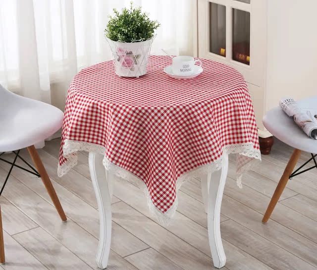 Cô gái Trái tim Ký túc xá Bàn Kẻ sọc Khăn trải bàn Vải Cotton Nhỏ Bàn trà tươi Đặt Mat Hình chữ nhật Bắc Âu khăn trải bàn lớp học