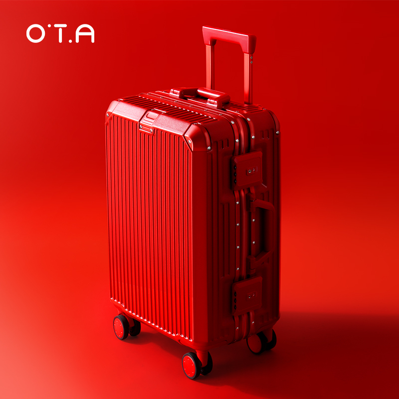Ota Wedding Suitcase, Dowry Box, Bright Red Bride's Dowry Box, Wedding Trolley Case, Travel Suitcase, Leather Suitcase for Women