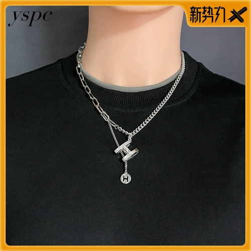 Универсальное ожерелье с буквами, модная цепочка до ключиц в стиле хип-хоп для влюбленных, серебро 925 пробы, изысканный стиль