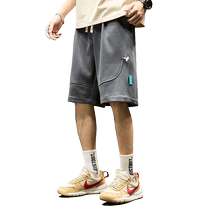 Shorts mens summer ins fashion brand American sports gray five-quarter pants loose wide-leg straight casual outer wear mid-pants