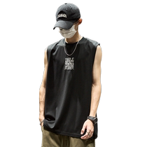 Mens vest summer thin American fashion brand vest sports and fitness outer wear trendy loose casual sleeveless T-shirt