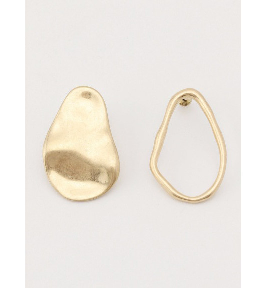 Export Japanese Japanese Japanese Hairy Fashion Simple Personality Asymmetric metal earrings without earbuds