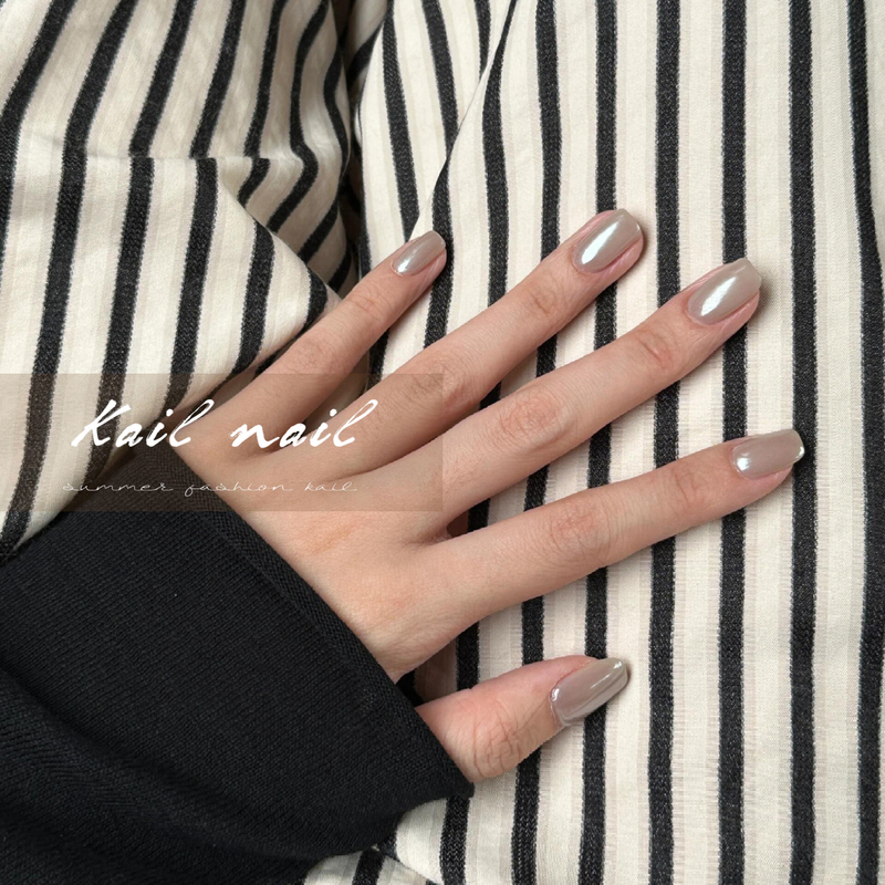 Kail Nail Handmade Nails, Cool Aurora, High-End Nude Gray Wearable Nails, Removable Nail Stickers, Short Style Kail Nail Handmade Nails, Cool Aurora, High-End Nude Gray Wearable Nails, Removable Nail Stickers, Short Style