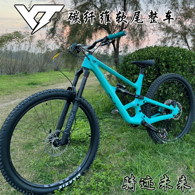 Yt Carbon Fiber Complete Bike, All-Terrain Bicycle with 230 Rear Shock Absorber, Long-Stroke Soft-Tail Frame, Thru-Axle Downhill Bike
