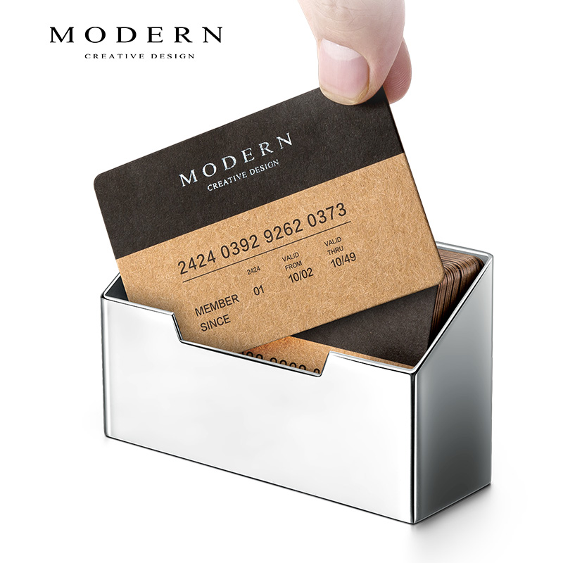 Germany MODERN high-grade creative desktop desktop business card holder Stainless steel business card holder Business office business card box