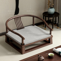 New Chinese circle chair black walnut tree chair Meditation meditation chair home solid wood single chair leisure chair official hat chair