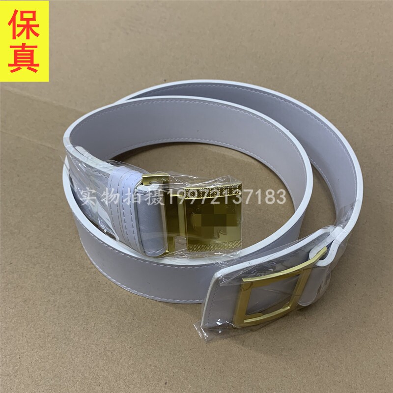 XF buckle leather outer belt white suit uniform belt girdle