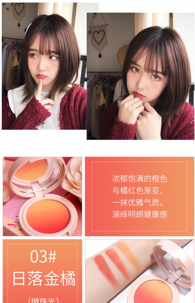 Judydoll Orange Blossom Gradient Blush 03 Dream Peach Apricot Orange Trolor Natural nude Makeup Yellow Girl White - Blush / Cochineal phấn má apieu