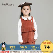 Girls Dresses Spring and autumn Ruffle viciusss Super Western style little girl suspender jumpsuit princess skirt tide