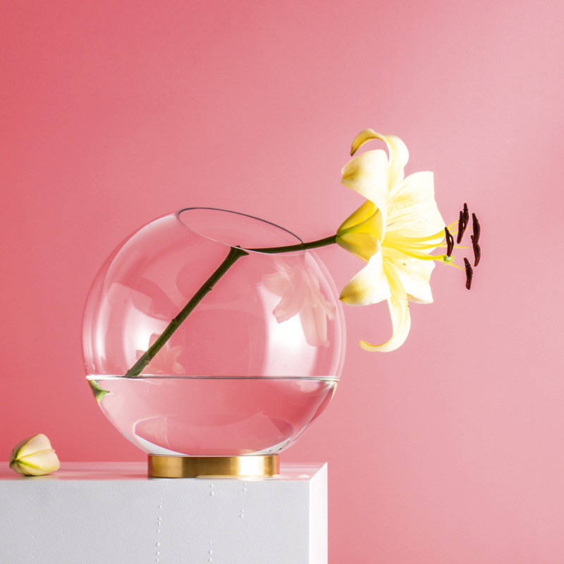 Nordic vase model room flower arrangement ornaments decoration flowers hydroponic ball glass flower Ware ins