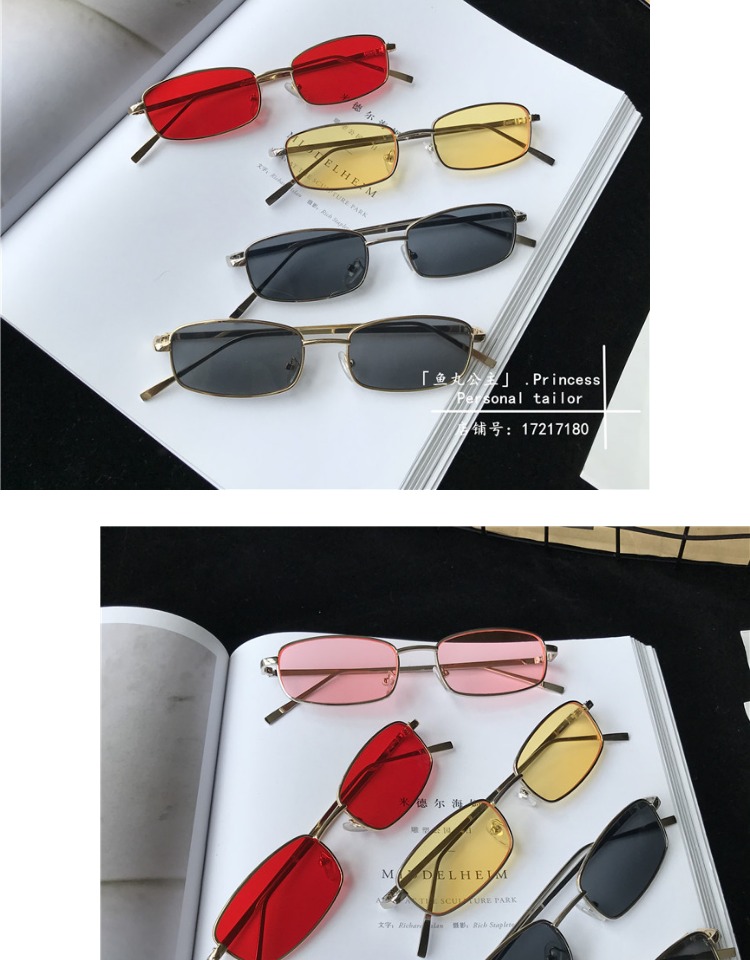 2019 mới lưới con dấu đỏ buồm với kính râm vuông retro nam và nữ in kính thủy tinh hip hop kính râm gọng kính