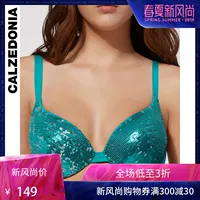 CALZEDONIA Phụ nữ Giulia màu xanh lá cây trên bộ bikini RU01413 2599 - Bikinis thoi trang ao tam