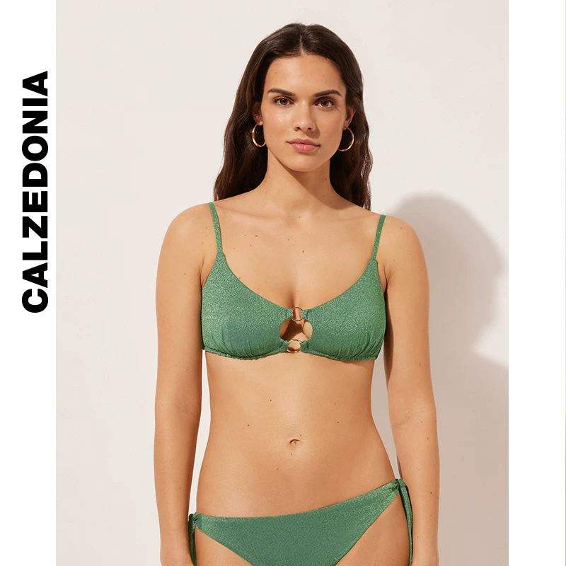 CALZEDONIA Kaze Итальянские носки женские блестящие шелковые нити морское побережье купальник нижняя часть 1811