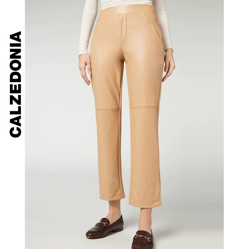 【Скидочная зона】CALZEDONIA Казино носки женские многоцветные кожаный эффект облегающие плоские брюки лосины