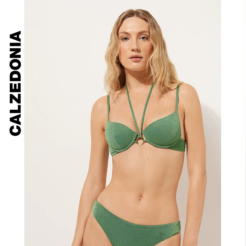 CALZEDONIA Kaze Итальянские носки женские блестящие шелковые нити морское побережье купальник нижняя часть 1811