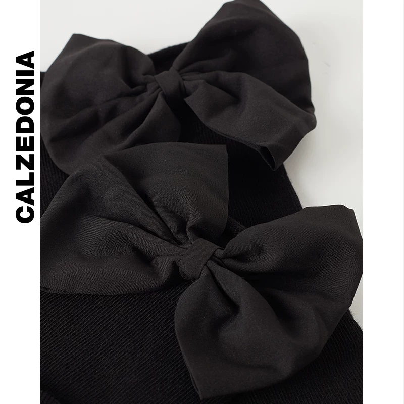 CALZEDONIA женские весна и лето носки милый бант черные чокоподобные женские хлопковые носки DC0416