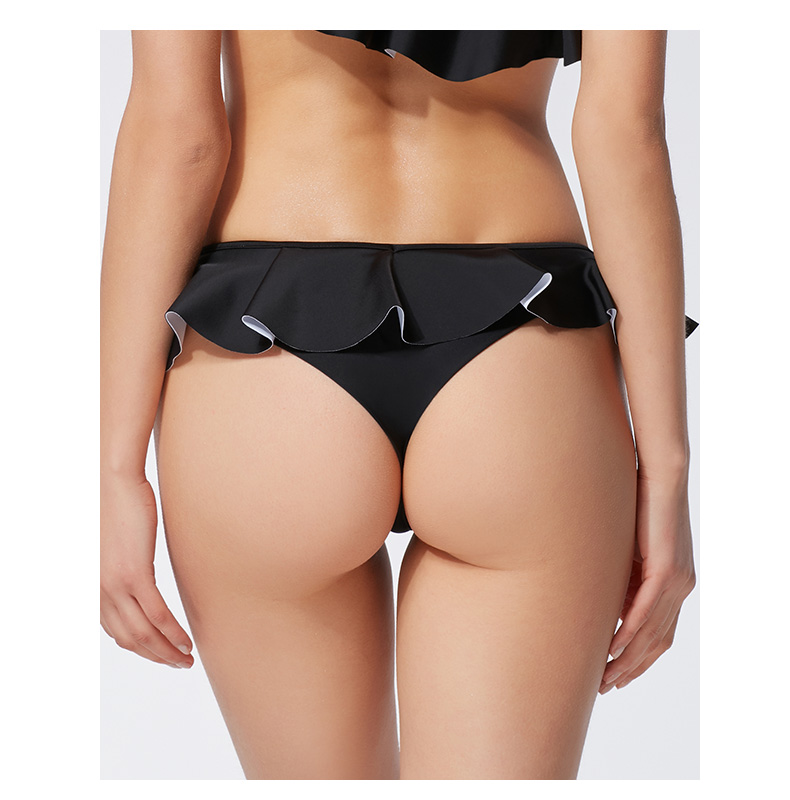 CALZEDONIA Phụ nữ gợi cảm Ruffled Half Pack Hip Bikini dưới SBR1560 4967 - Bikinis đồ bơi 2 mảnh dạng váy