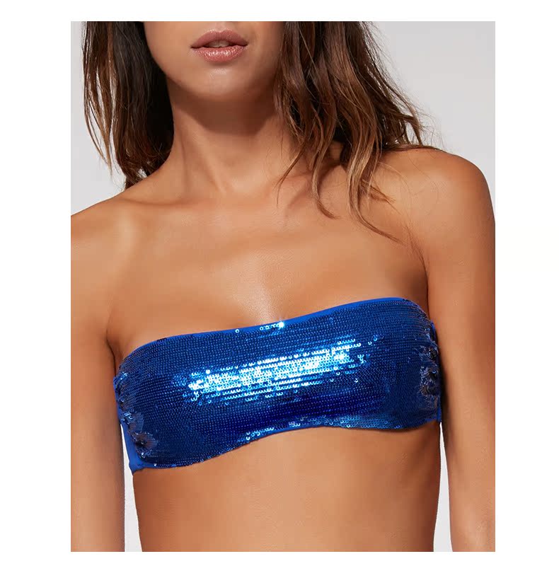 Bộ bikini đính sequin hàng đầu của phụ nữ CALZEDONIA RFI1412 2598 - Bikinis ao tam xuan thu