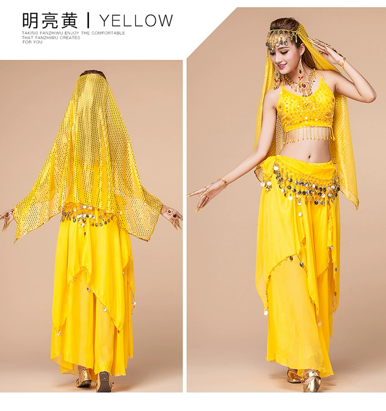 Quần áo tập bụng múa bụng Brahma mới gợi cảm Ấn Độ biểu diễn trang phục múa Ấn Độ - Khiêu vũ / Thể dục nhịp điệu / Thể dục dụng cụ mẫu váy nhảy dancesport