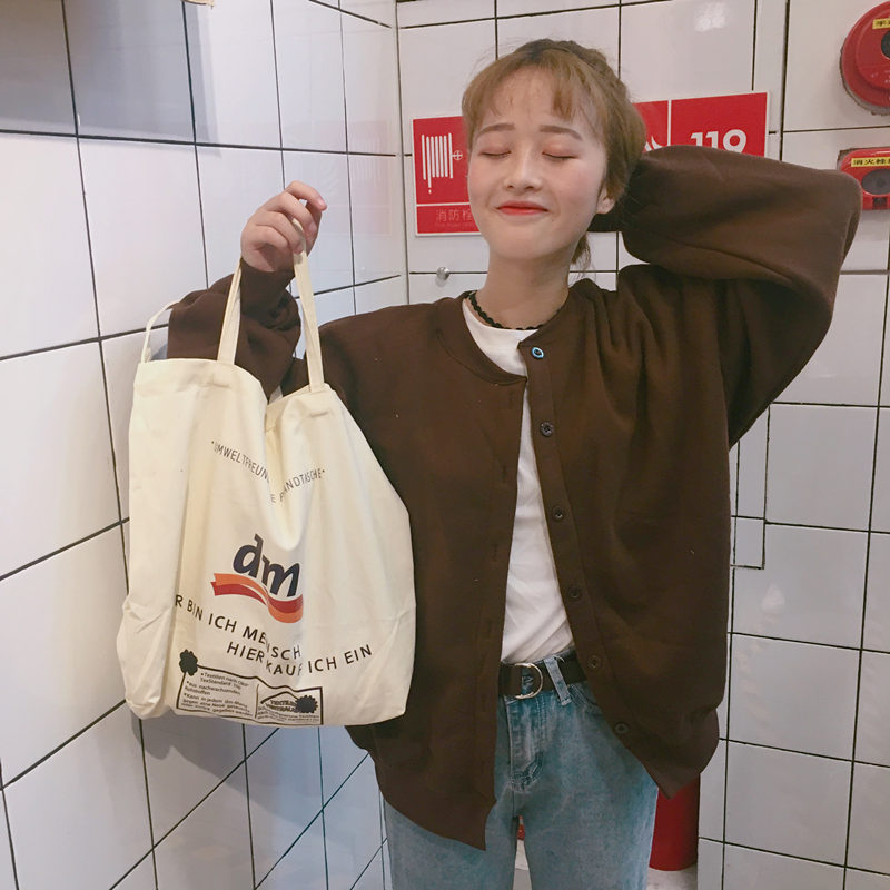 Mùa xuân và mùa đông Mùa đông Mới Hàn Quốc bf Gió ulzzang Loose Lantern Tay áo len Nữ sinh Áo khoác áo sơ mi sọc