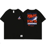 Летняя тонкая трендовая хлопковая футболка с коротким рукавом для школьников для отдыха, свободный крой